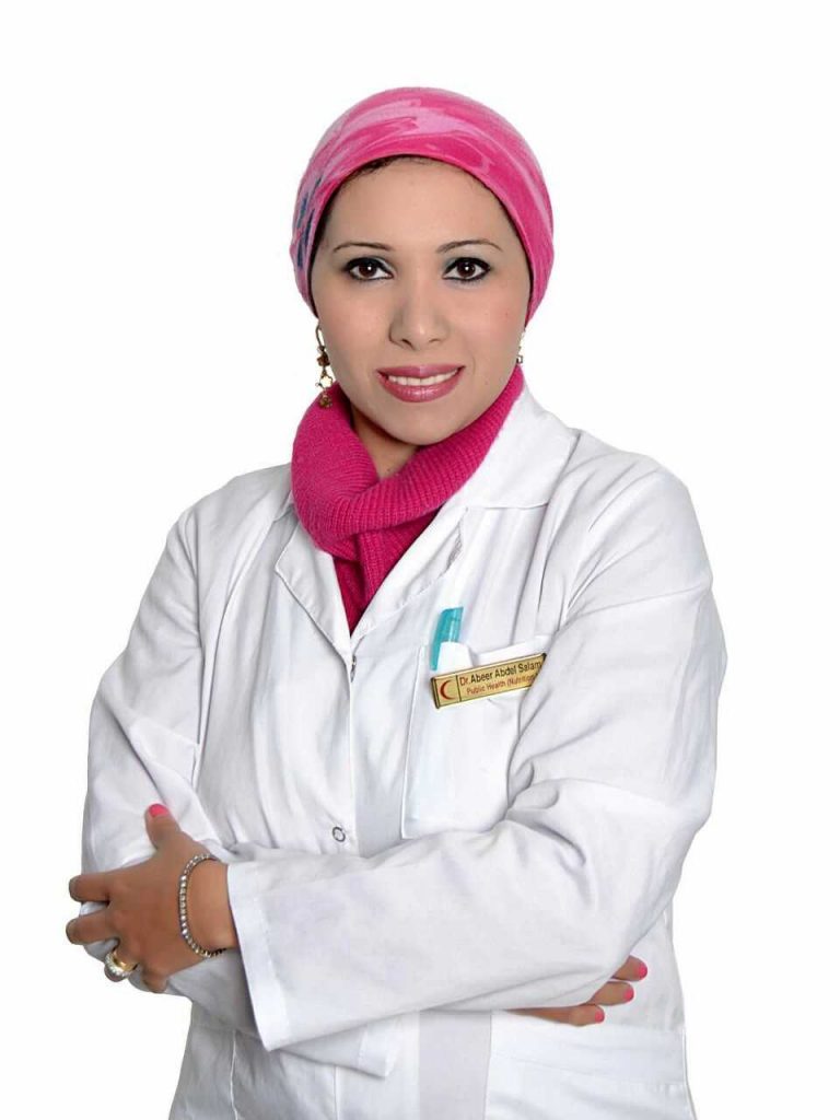 دكتورة  عبير عبد السلام  ماجستير الصحة العامة والتغذية كلية طب القصر العيني الجيزة